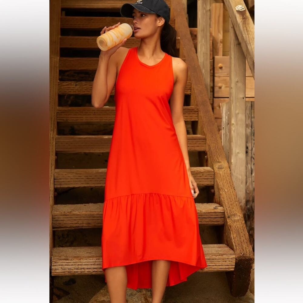 Sweaty Betty Explorer Stretchy Knit Athletic Midi Dress Red Size Small